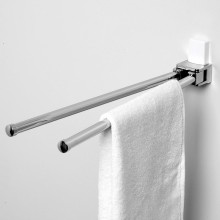 Полотенцедержатель WasserKRAFT Leine K-5031W поворотный Хром Белый