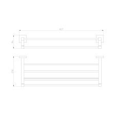 Полотенцедержатель с полкой WONZON & WOGHAND, Брашированный никель (WW-8981-BN)
