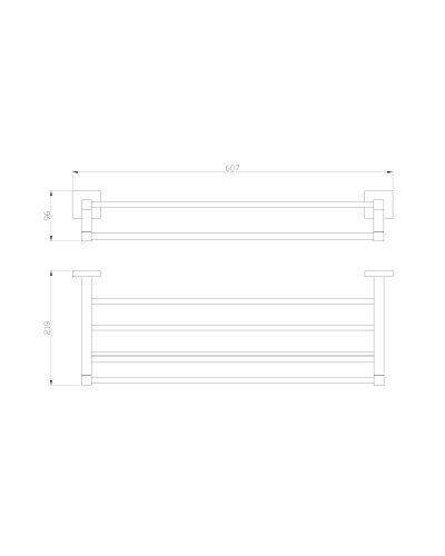 Полотенцедержатель с полкой WONZON & WOGHAND, Брашированный никель (WW-8981-BN)
