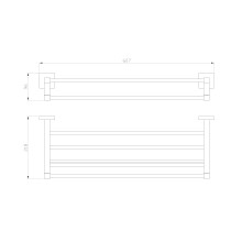 Полотенцедержатель с полкой WONZON & WOGHAND, Темное золото (WW-8981-DG)
