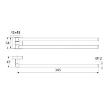 Полотенцедержатель двойной поворотный 34,5 см IDDIS Edifice EDISBR0I49