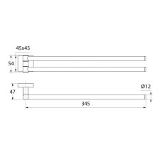 Полотенцедержатель двойной поворотный 34,5 см IDDIS Edifice EDISBR0I49