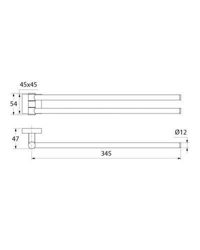 Полотенцедержатель двойной поворотный 34,5 см IDDIS Edifice EDISBR0I49