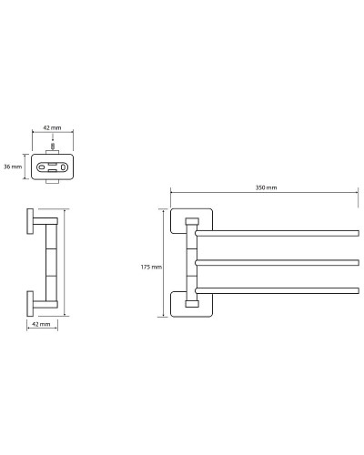 Полотенцедержатель Bemeta Niki 153104112 тройной поворотный Хром