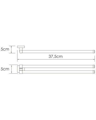 Полотенцедержатель 37,5 см WasserKRAFT Rhin K-8731