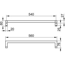 Полотенцедержатель 56 см KEUCO Edition 90 Square 19101010600