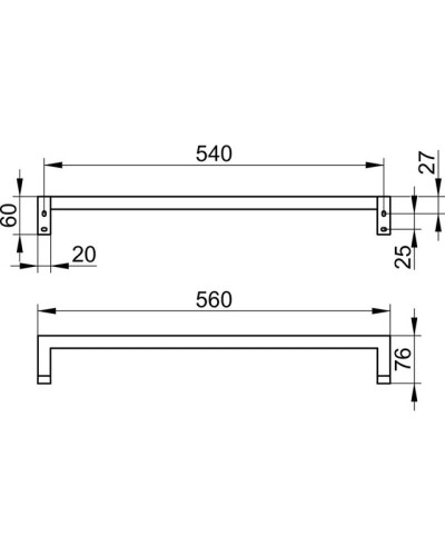 Полотенцедержатель 56 см KEUCO Edition 90 Square 19101010600