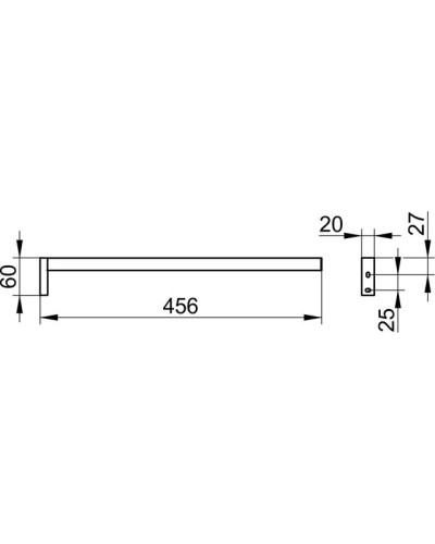 Полотенцедержатель 45,6 см KEUCO Edition 90 Square 19120010000