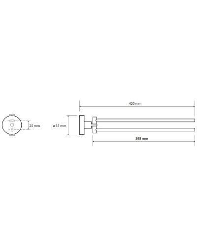 Полотенцедержатель 42 см Bemeta Dark 104204190