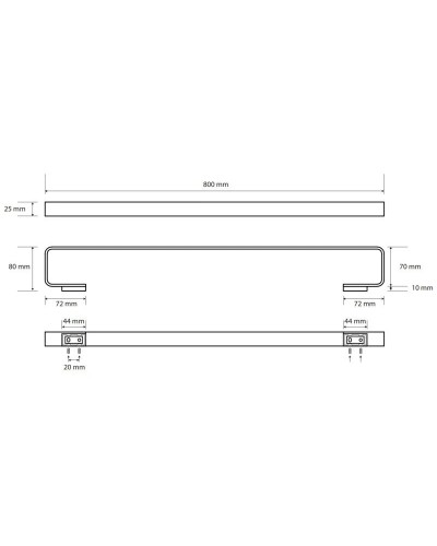 Полотенцедержатель 80 см Bemeta Solo 139104412