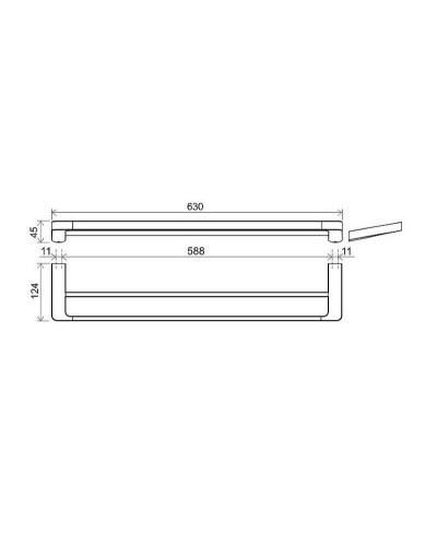 Полотенцедержатель Ravak 10° X07P326 двойной Хром