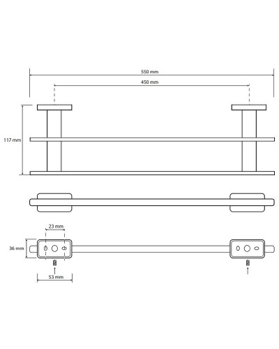 Полотенцедержатель Bemeta Niki 153104052 двойной Хром