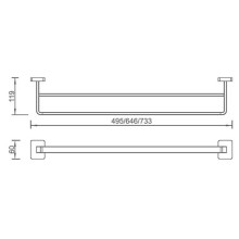 Полотенцедержатель 73,3 см AltroBagno Quadro AltroBagnoQuadro081405Cr