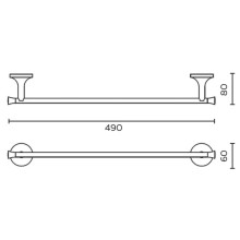 Полотенцедержатель 49 см AltroBagno Corposo AltroBagnoCorposo081313Or