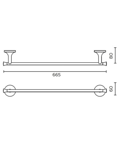 Полотенцедержатель 66,5 см AltroBagno Corposo AltroBagnoCorposo081314Or