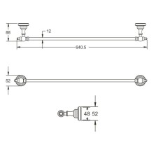 Полотенцедержатель 64,05 см Rose RG1117Q