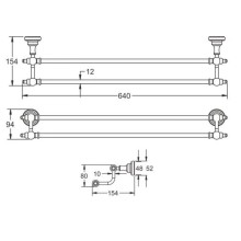 Полотенцедержатель 64 см Rose RG1127Q