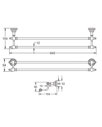 Полотенцедержатель 64 см Rose RG1127Q