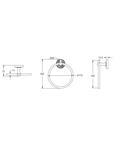 Кольцо для полотенец Rose RG1006Q