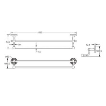 Полотенцедержатель 63,2 см Rose RG1027Q