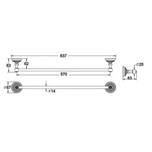Полотенцедержатель 63,7 см Rose RG1417Q
