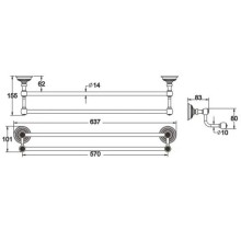 Полотенцедержатель 63,7 см Rose RG1427Q