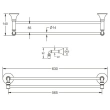Полотенцедержатель 63 см Rose RG1227
