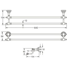 Полотенцедержатель 64 см Rose RG1127