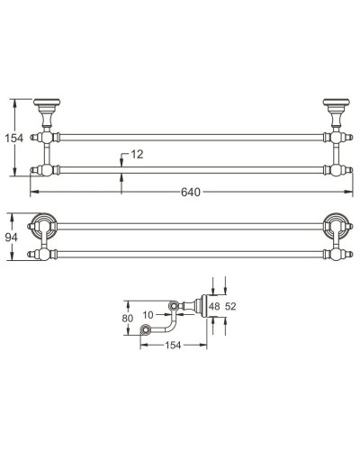 Полотенцедержатель 64 см Rose RG1127
