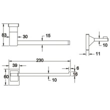 Полотенцедержатель 23 см Rose RG1606H