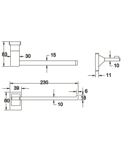 Полотенцедержатель 23 см Rose RG1606H