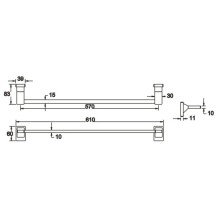 Полотенцедержатель 61 см Rose RG1617H