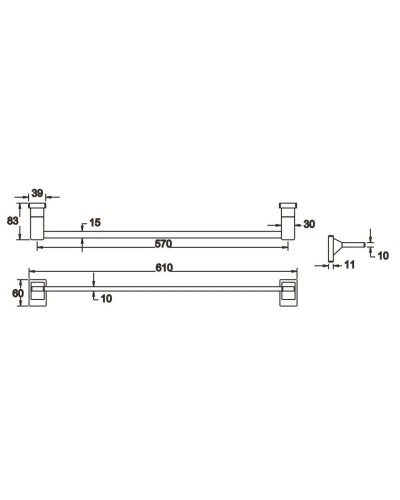 Полотенцедержатель 61 см Rose RG1617H
