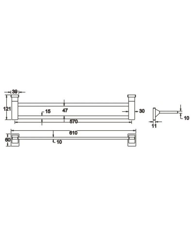 Полотенцедержатель 61 см Rose RG1627H