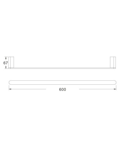 Полотенцедержатель 60 см Rose RG1717H