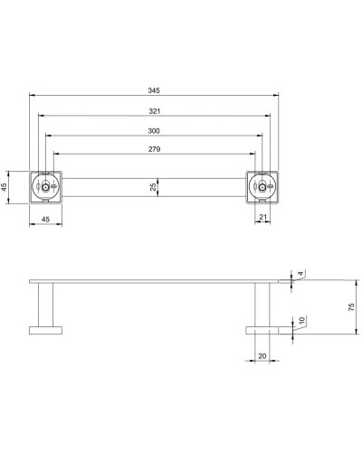 Полотенцедержатель 34,5 см Villeroy & Boch Elements-Striking TVA152009000K5