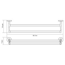 Полотенцедержатель WasserKRAFT Rhein K-6240 двойной Хром