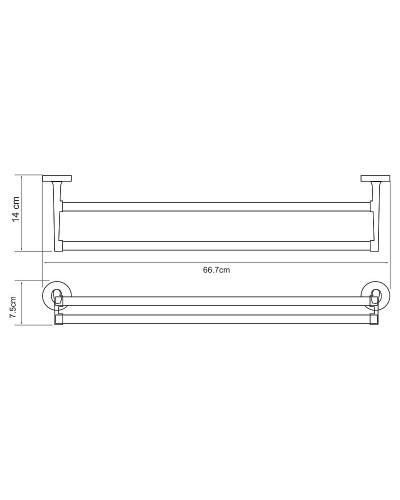 Полотенцедержатель WasserKRAFT Rhein K-6240 двойной Хром