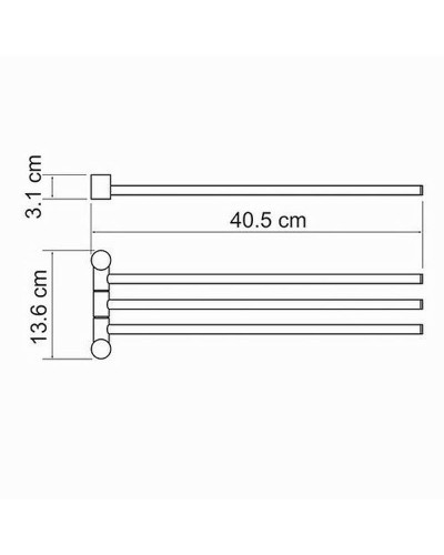 Полотенцедержатель WasserKRAFT K-1033 поворотный Хром