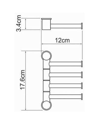 Полотенцедержатель WasserKRAFT K-1054 поворотный Хром