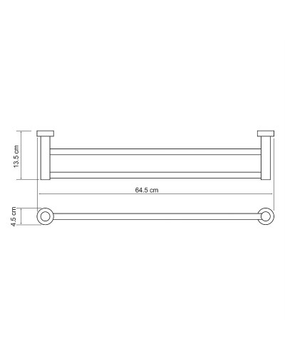 Полотенцедержатель WasserKRAFT Donau K-9440 двойной Хром