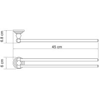Полотенцедержатель WasserKRAFT Ammer K-7031 поворотный Хром матовый
