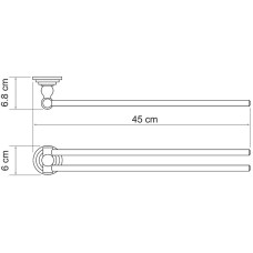 Полотенцедержатель WasserKRAFT Ammer K-7031 поворотный Хром матовый