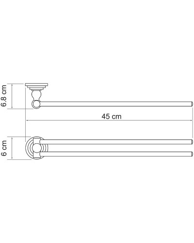 Полотенцедержатель WasserKRAFT Ammer K-7031 поворотный Хром матовый