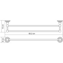 Полотенцедержатель WasserKRAFT Ammer K-7040 двойной Хром матовый