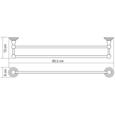 Полотенцедержатель WasserKRAFT Ammer K-7040 двойной Хром матовый
