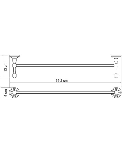Полотенцедержатель WasserKRAFT Ammer K-7040 двойной Хром матовый