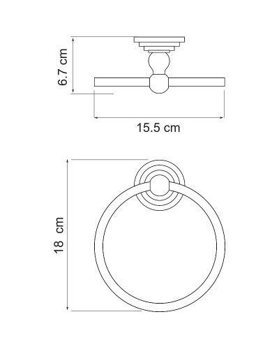 Кольцо для полотенец WasserKRAFT Ammer K-7060 Хром матовый