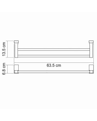 Полотенцедержатель WasserKRAFT Leine K-5040 двойной Хром