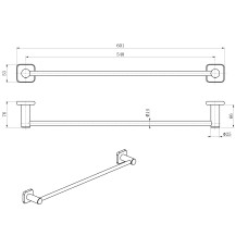 Вешалка для полотенец WONZON & WOGHAND, Темный графит (WW-V1101-GM)